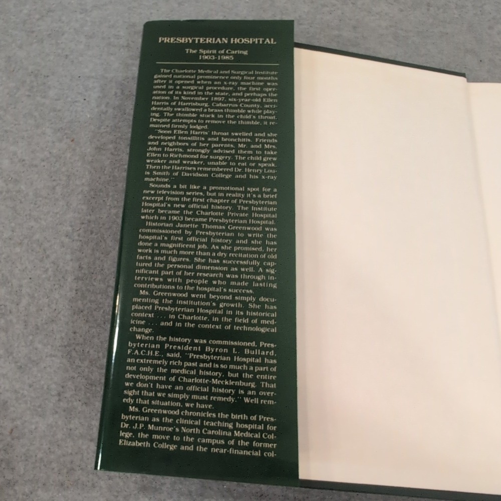 Presbyterian Hospital The Spirit of Caring 1903-1985 History Book Greenwood - Picture 2 of 4